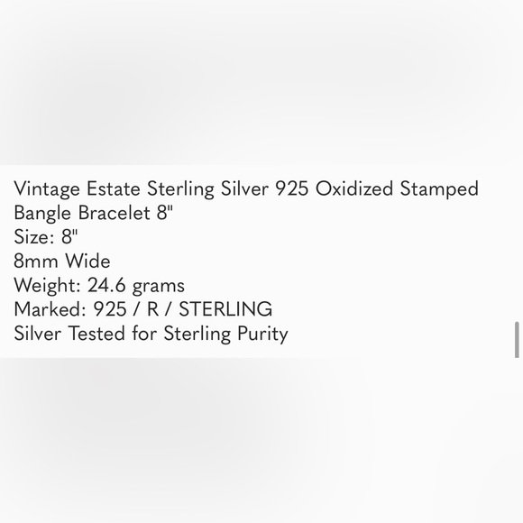 Vintage Sterling Silver clam shell 925 stamped 8” Bangle Bracelet Estate jewelry - Picture 12 of 12